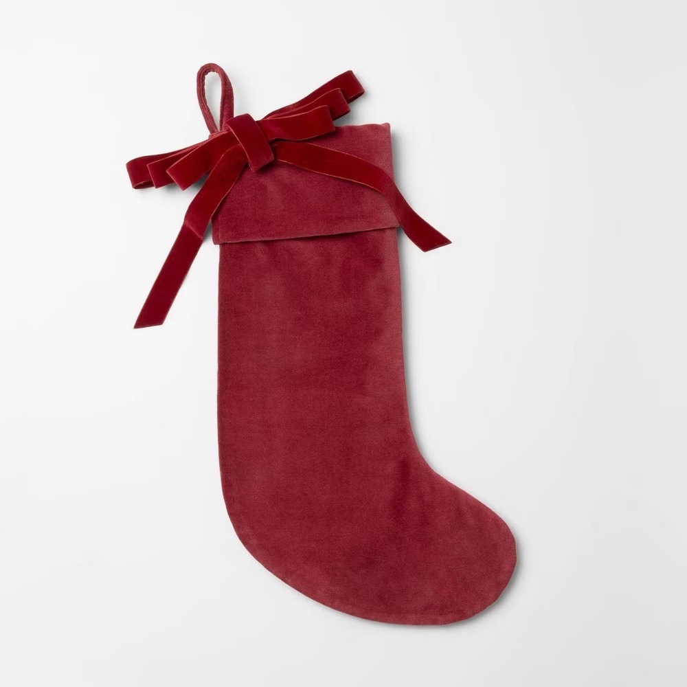 Velvet Bow Christmas Stocking Red –‎ Threshold Studio McGee, Target 2025